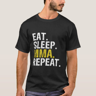 Eet Slaap Mma Herhaal Gemengde Mial T-shirt