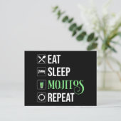 Eet Slaap Mojito's Herhaal Briefkaart (Staand voorkant)