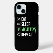 Eet Slaap Mojito's Herhaal Case-Mate iPhone Case (Achterkant)