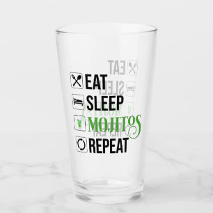 Eet Slaap Mojito's Herhaal Glas
