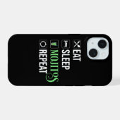 Eet Slaap Mojito's Herhaal iPhone 15 Case (Achterkant horizontaal)