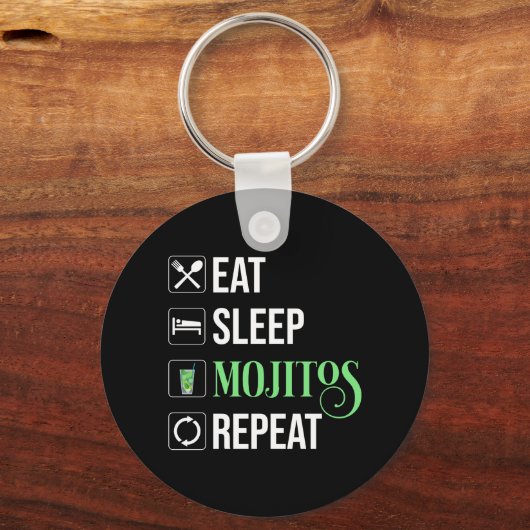 Eet Slaap Mojito's Herhaal Sleutelhanger (Voorkant)
