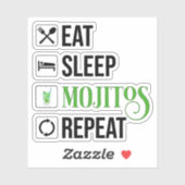 Eet Slaap Mojito's Herhaal Sticker (Vel)