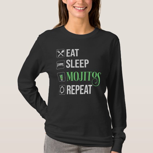 Eet Slaap Mojito's Herhaal T-shirt (Voorkant)
