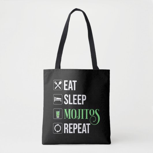 Eet Slaap Mojito's Herhaal Tote Bag (Voorkant)