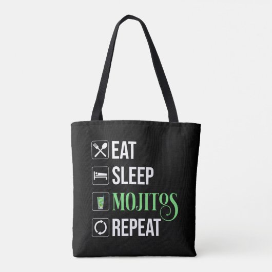 Eet Slaap Mojito's Herhaal Tote Bag (Achterkant)
