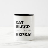 Eet slaap morse code herhalen tweekleurige koffiemok (Center)