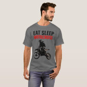 Eet Slaap Motorcross Motorfiets Sport Pop Kunst T-shirt (Voorkant volledig)