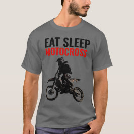 Eet Slaap Motorcross Motorfiets Sport Pop Kunst T-shirt