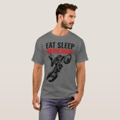 Eet Slaap Motorcross Motorfiets Sport Pop Kunst T-shirt (Voorkant volledig)