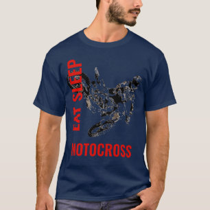 Eet Slaap Motorcross Motorfiets Sport Pop Kunst T-shirt
