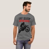 Eet Slaap Motorcross Motorfiets Sport Pop Kunst T-shirt (Voorkant volledig)