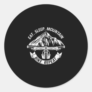 Eet slaap mountainbike grappig mtb fietsen ronde sticker