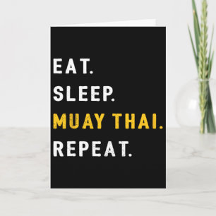 Eet Slaap Muay Thai Grappig Mma Kickboksen Cadeau Kaart