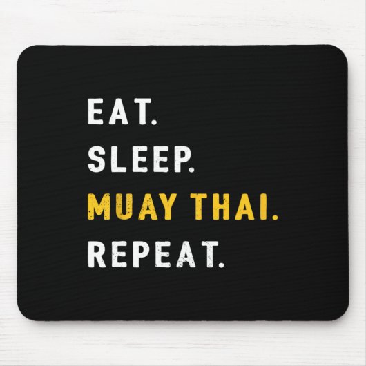 Eet Slaap Muay Thai Grappig Mma Kickboksen Geschen Muismat (Voorkant)