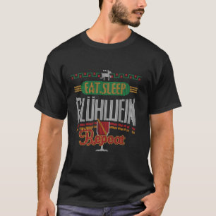 Eet Slaap Mulled Wine Drink Herhaal Ugly Christm T-shirt