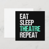 Eet slaap na herhaal grappige actrice cadeau bedankkaart (Voorkant / Achterkant)