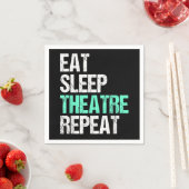 Eet slaap na herhaal grappige actrice cadeau servet (Insitu)