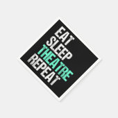 Eet slaap na herhaal grappige actrice cadeau servet (Hoek)