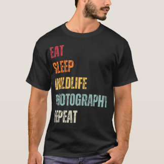 Eet Slaap Natuurfotografie Herhaal Dierfoto T-shirt