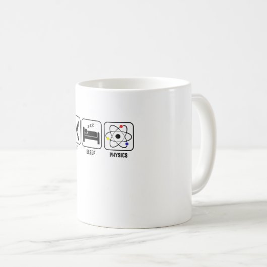 Eet. Slaap. Natuurkunde Koffiemok (Voorkant rechts)