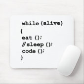 Eet, slaap niet, code, herhaal. Funny Software Pro Muismat (Met muis)