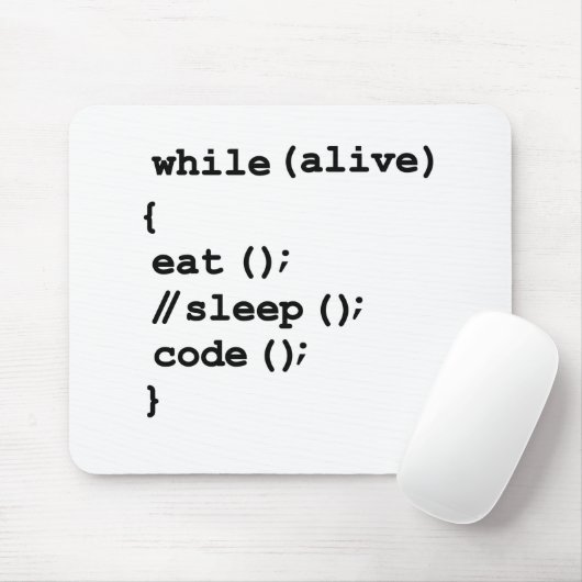 Eet, slaap niet, code, herhaal. Funny Software Pro Muismat (Met muis)