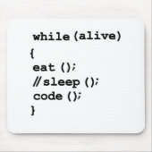 Eet, slaap niet, code, herhaal. Funny Software Pro Muismat (Voorkant)