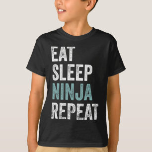 Eet Slaap Ninja Herhaal Grappig Karate Outfit Ninj T-shirt