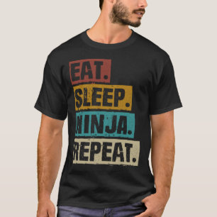 Eet Slaap Ninja Herhaal Karate Martial T-shirt