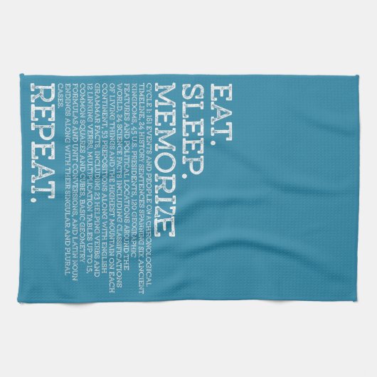 Eet slaap Onthoud Herhaal geheugenmastercyclus 1 Theedoek (Horizontaal)