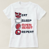Eet Slaap Open Hart Herhaal Katheter Open Hart Su T-shirt (Design voorkant)