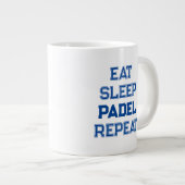 Eet slaap padel Herhaal padel speler eenvoudig Grote Koffiekop (Voorkant rechts)
