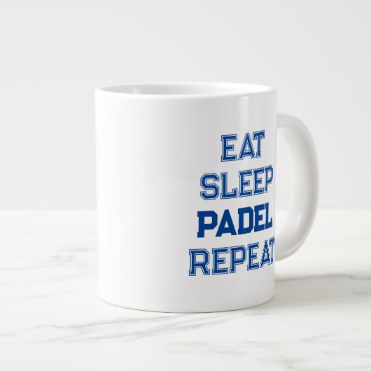 Eet slaap padel Herhaal padel speler eenvoudig Grote Koffiekop (Voorkant rechts)