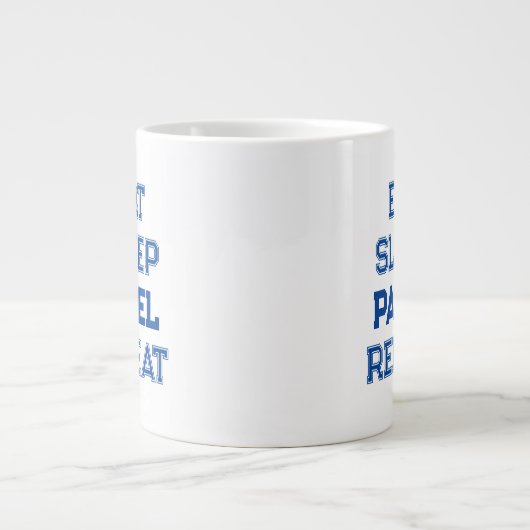 Eet slaap padel Herhaal padel speler eenvoudig Grote Koffiekop (Voorkant)