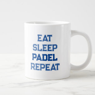 Eet slaap padel Herhaal padel speler eenvoudig Grote Koffiekop