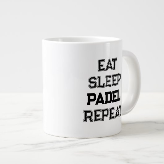 Eet slaap padel Herhaal padel speler eenvoudig Grote Koffiekop (Voorkant rechts)