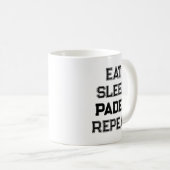 Eet slaap padel Herhaal padel speler eenvoudig Koffiemok (Voorkant rechts)