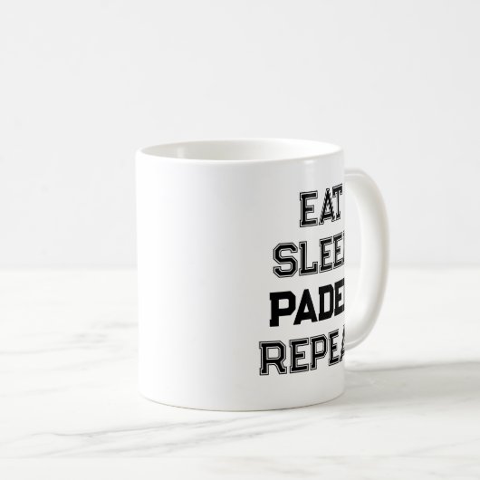 Eet slaap padel Herhaal padel speler eenvoudig Koffiemok (Voorkant rechts)