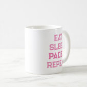 Eet slaap padel Herhaal padel speler Koffiemok (Voorkant rechts)