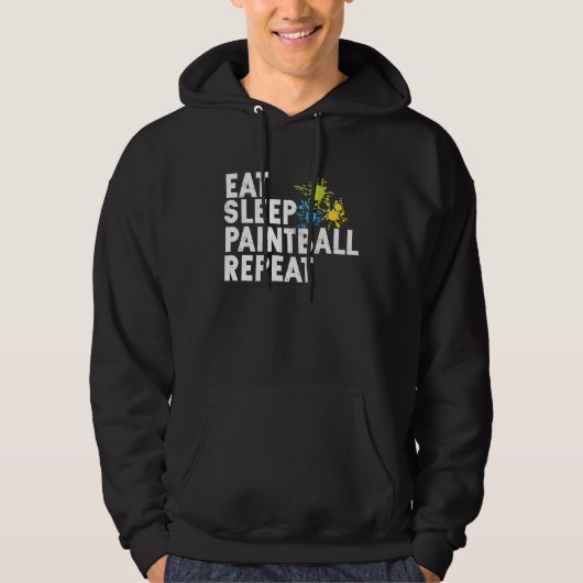 Eet Slaap Paintball Schilder Zachte Airsoft Speler Hoodie (Voorkant)
