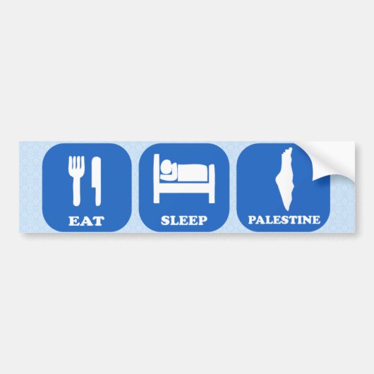 Eet Slaap Palestina Bumpersticker (Voorkant)