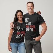 Eet slaap pan buizen herhalen t-shirt (Unisex)
