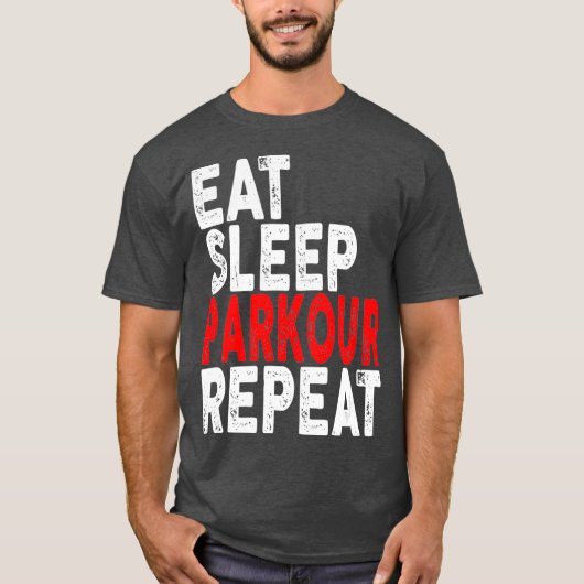 Eet Slaap Parkour Herhaal Parkour T-shirt (Voorkant)