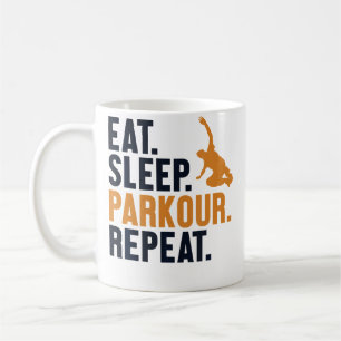 Eet Slaap Parkour Herhaal Trainingsmuur Ren Traceu Koffiemok