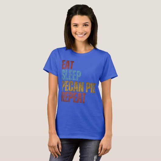 EET SLAAP PECANTAART HERHAAL T-SHIRT (Voorkant volledig)
