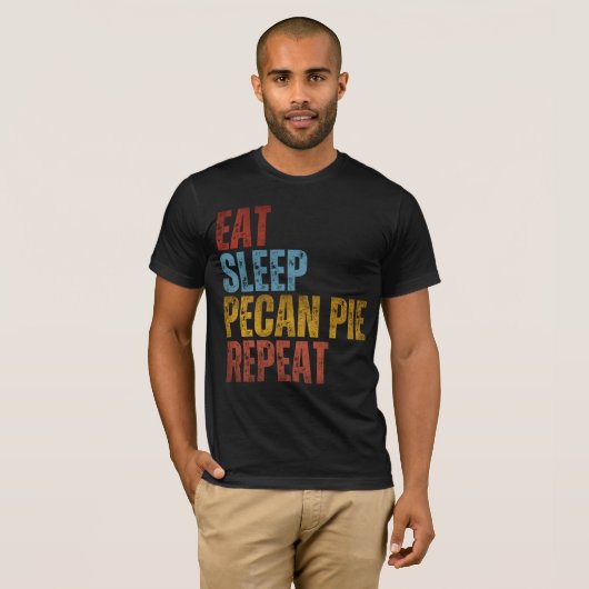 EET SLAAP PECANTAART HERHAAL T-SHIRT (Voorkant volledig)