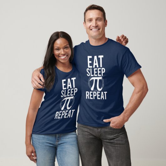 Eet Slaap Pi Herhaal T-Shirt – Grappige wiskunde s (Unisex)