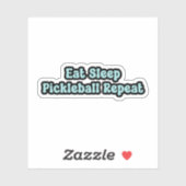 Eet Slaap Pickleball Herhaal blauwe retro tekst Sticker (Vel)