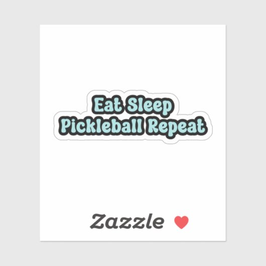 Eet Slaap Pickleball Herhaal blauwe retro tekst Sticker (Vel)